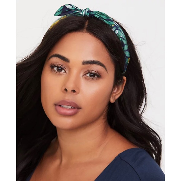 π Tropical Bow Headband Blue Green Torrid NWT - Picture 2 of 2